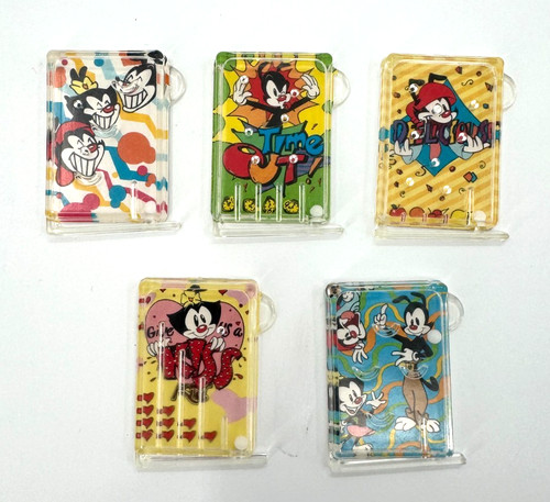 Animaniacs Toy Cracker Jack Prizes Plastic Pinball Vintage 1996 Set of 5 NOS