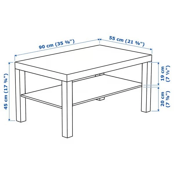 IKEA LACK Couchtisch, weiß, 90x55 cm - Bild 4 von 4