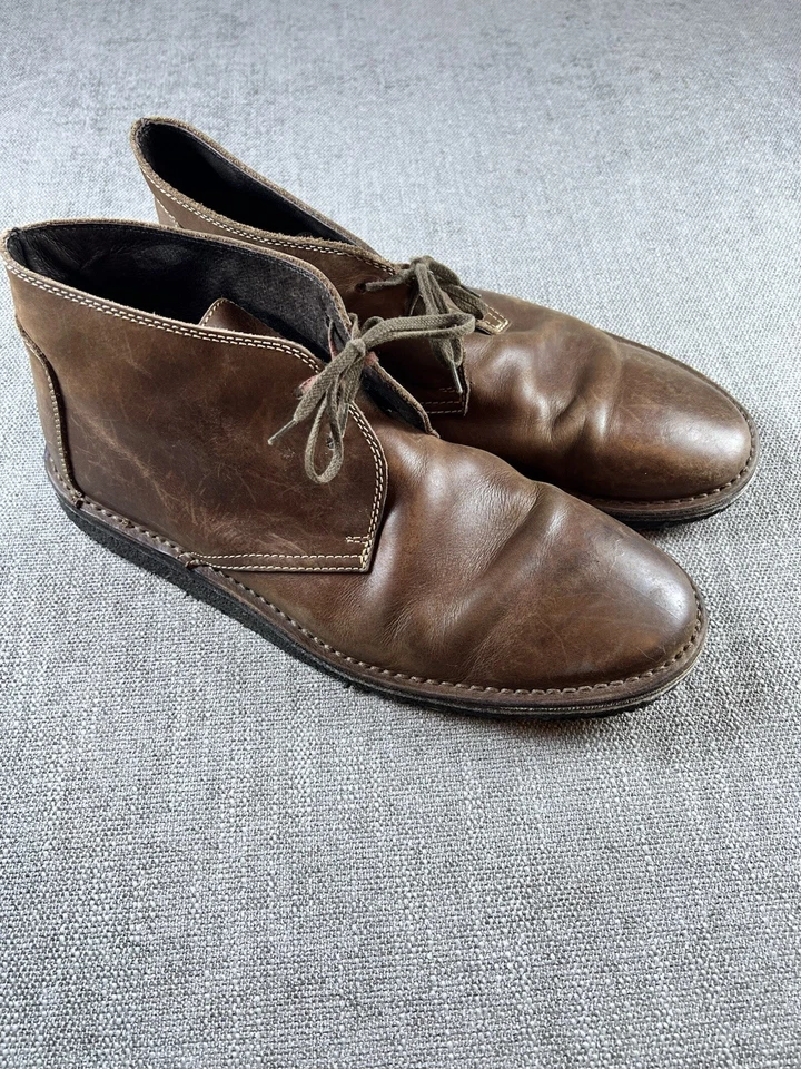 J Crew чукка ботинки коричневый кожаный мужской 10/11 сделано в Италии опрятный город повседневный - Изображение 2 из 4