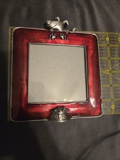 Red Enamel Pewter Picture Frame For 4x4 Dog Photo KOHLS Exclusive Puppy