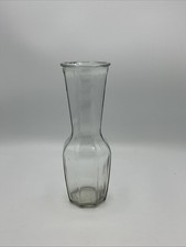 Vintage Paneled Clear Glass Vase 9" Tall
