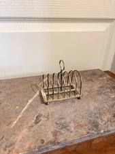 Vintage Silver Metal Toast Rack Foie Gras Victorian CROSS ARROWS