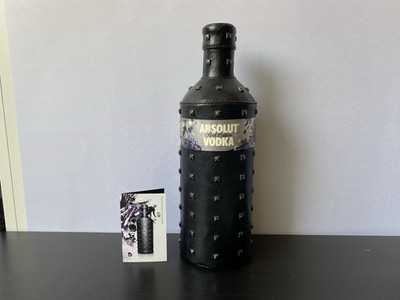 [leer] Absolut Vodka Rock 1L Limited Edition Flaschen Leder Hülle Inkl. Booklet