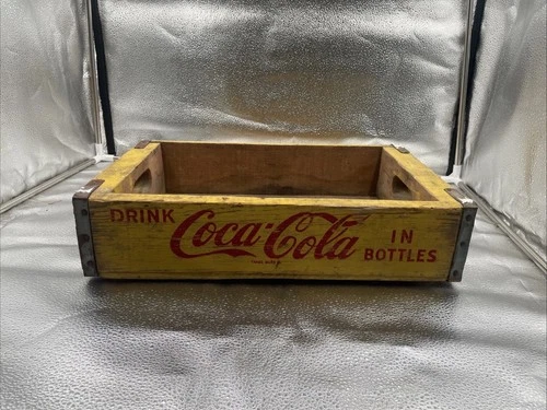 Coca-Cola Vintage Yellow Wooden Crate