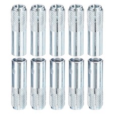 M10x40mm Drop-In Anchors 25Pack Carbon Steel Sleeve Anchors Silver