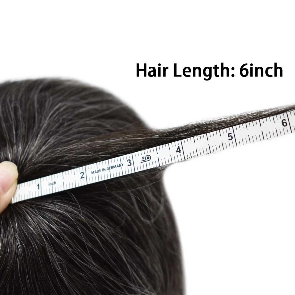 Swiss Lace Front Mens Toupee Poly Skin Hairpieces Human Hair Replacement System - Image 4 of 4