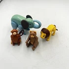 Vintage Fisher Price Little People Zoo Animals Elephant Lion Bear Monkey - 4pc
