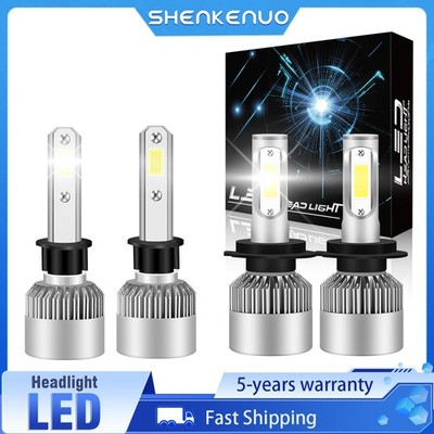 Combo H1+H7 LED Headlight Bulbs Hi/Lo Beam Lamp Fog Light Kit 6000K White 4PCS
