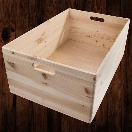 XLarge Wooden Open Crate Box Underbed Trunk Without Lid Archive Storage ForCraft - Picture 7 of 10