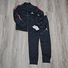 Jordan 2pc kids track suit black with contrast taping boys size S