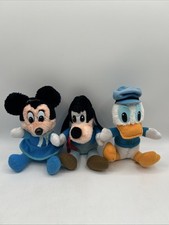 DISNEY VINTAGE MICKEY'S CHRISTMAS CAROL PLUSH STUFFED TOYS HARDEES 1984 LOT OF 3