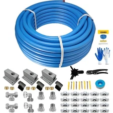 Compressed Air Line Kitb3/4"x 120'HDPE Aluminum Piping System,Air compressor 