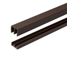 36 Inch Long Brown Plastic Sliding Door Track Set for 1/4" Thick Panels Pack