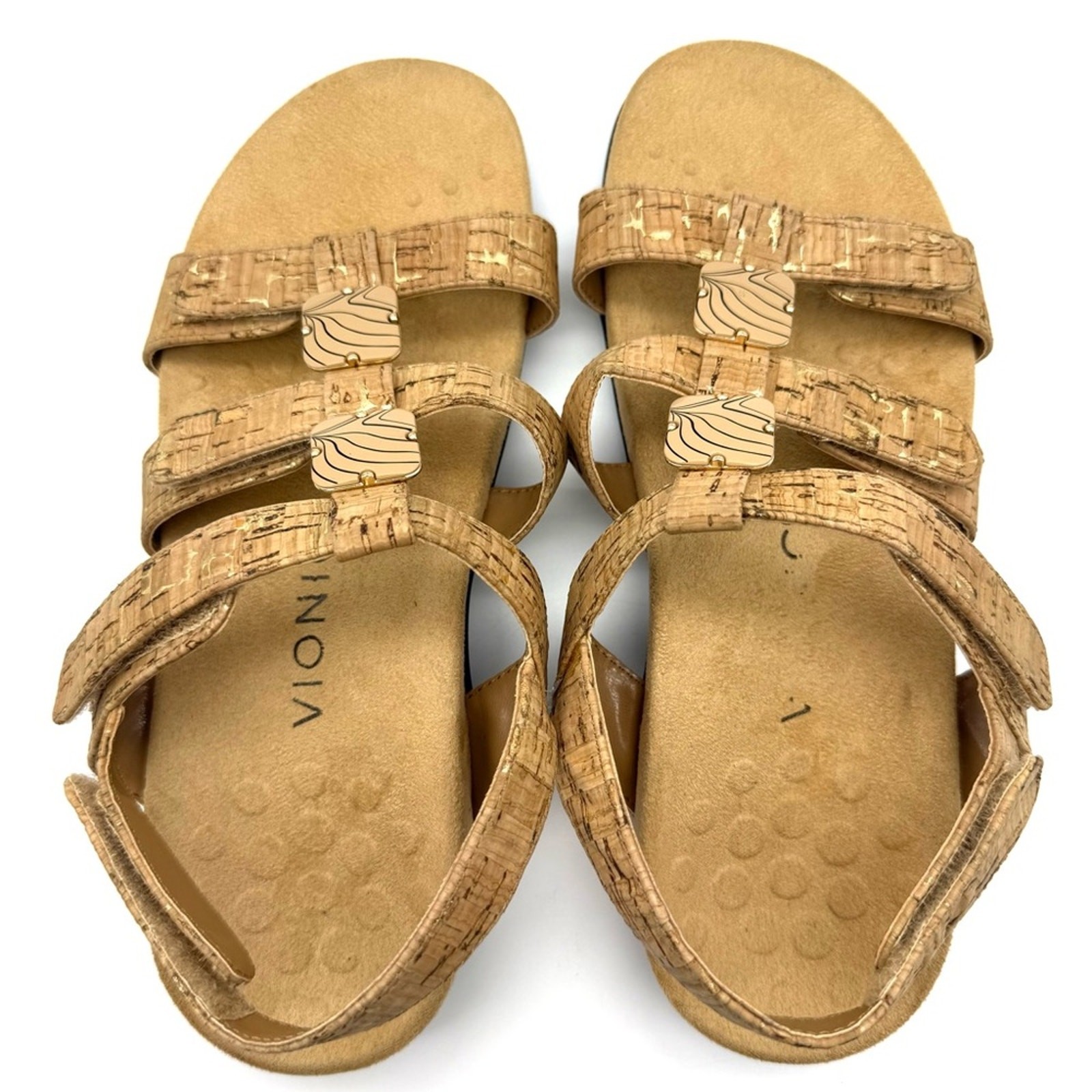 Vionic Amber Gold Cork Adjustable Orthopedic Sand… - image 9