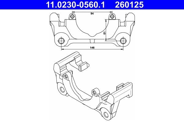 ATE Halter, Bremssattel 11.0230-0560.1 FüR Audi Seat-image