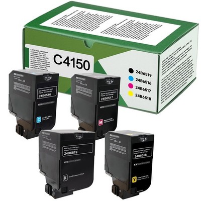 Lexmark C4150 Toner 24B6516 24B6517 24B6518 24B6519 - Full Set CMYK- GENUINE OEM