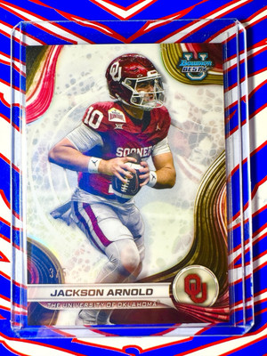 2024 Bowman U Best Jackson Arnold White Refractor /5 SSP Oklahoma Auburn Tigers