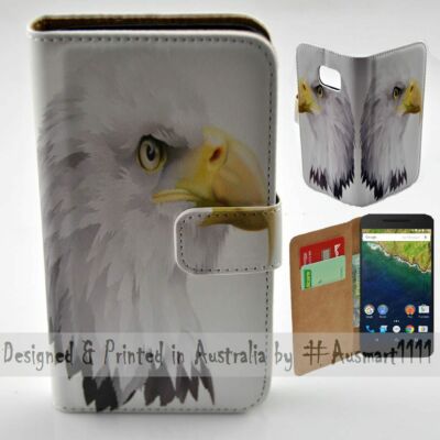 For Google Pixel Series - Bald Eagle Head Print Wallet Mobile Phone Case Cover