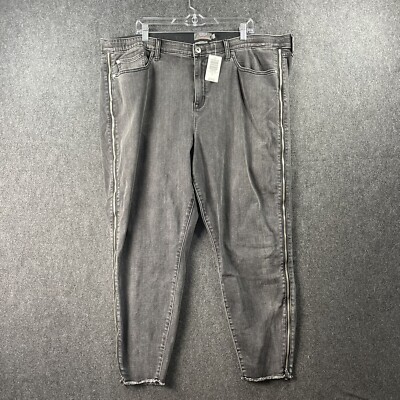 Torrid Sky High Skinny JeansWomen's 26R Black Super Soft Acid Wash Side Zip