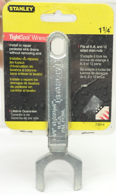 STANLEY 1-1/4'' TightSpot Wrench 73914 Fits All 6, 8, 12 Sided Drain Nuts USA NOS