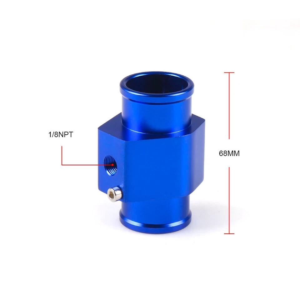 1xBlue Water Temp Temperature Joint Pipe Sensor Gauge Radiator Hose Adapter 32mm - Image 2 of 4