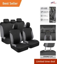 Sleek Gray Seat Covers - 9-Piece Full Set - Heavy-Duty Durable Design
