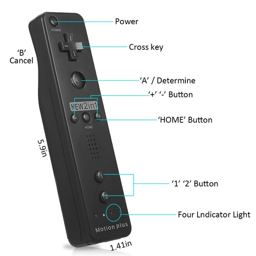 2in1 Built in Motion Plus Remote Controller Nunchuck Set For Nintendo Wii&Wii U - Picture 10 of 99