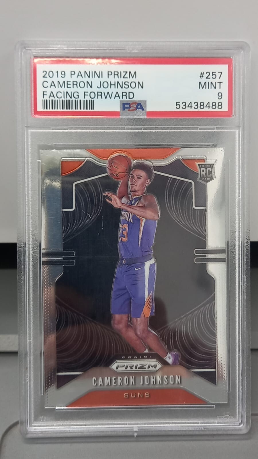 2019 PRIZM ROOKIE FAST BREAK FACING FORWARD CAMERON JOHNSON RC PSA 9