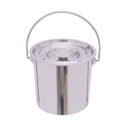 6 Liter Edelstahl Hand Eimer Edelstahleimer Milcheimer Futtereimer mit Deckel - Bild 5 von 14