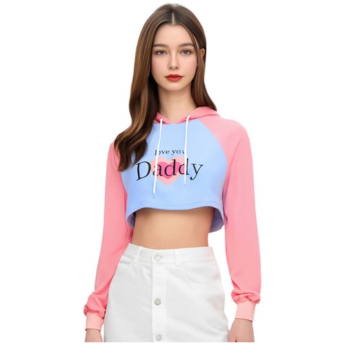 Damen Hoodie Tanz Sweatshirt Kurz Oberteil Casual Pullover Langärmelig Tops Bar - 第 13/35 張圖片