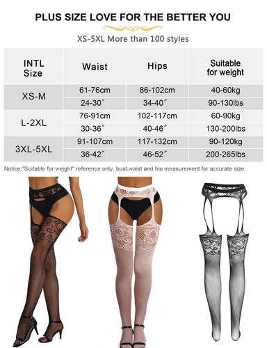 ohyeah Strapsstrumpfhose für Damen Muster Spitze Netzstrumpfhose Overknee hoch S... - Bild 4 von 8