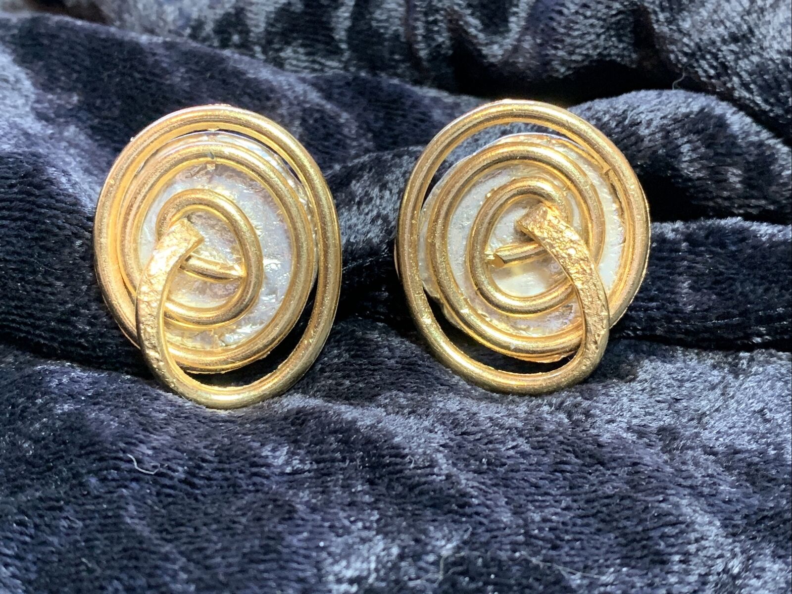 Vintage J Jansen Statement Large Swirl Earrings G… - image 6