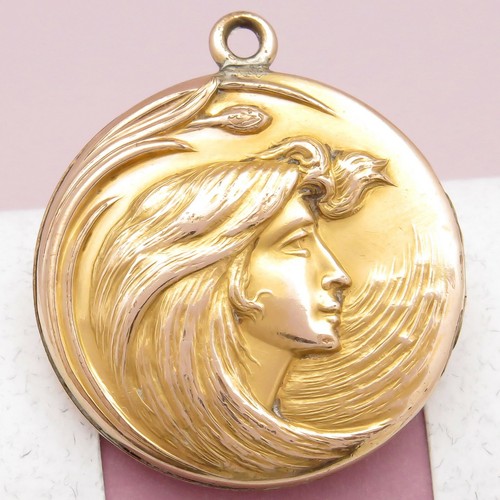 Antique Art Nouveau Yellow Gold Filled 