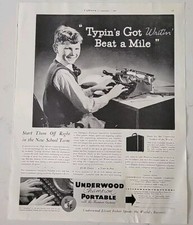 1935 Underwood Champion portable typewriter for new school term vintage ad thumbnail