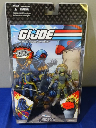 GI Joe 25th Anniversary, Cobra Commander, Tripwire, Comic 2 Pack, Retro, MOSC I3