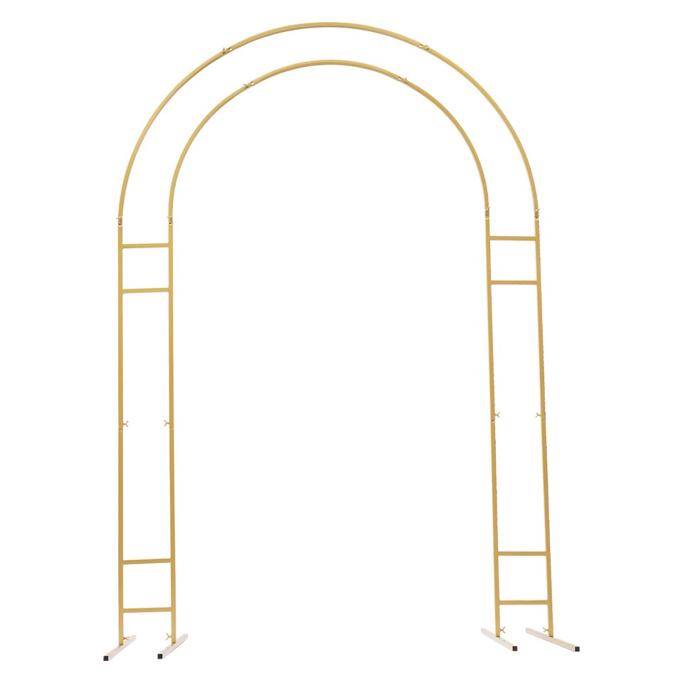 Gold Round Arch Rack Wedding Party Arch Frame Backdrop Decor Arch Stand ...