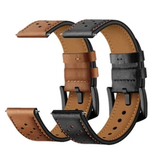 20mm 22mm Premium Genuine Leather Watch Band Strap Quick-Fit Universal Wristband