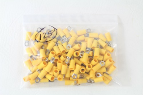 Ring Terminals Yellow 12-10 AWG #8 Hole 125 Electrical Wire Crimp Connectors - Picture 5 of 5
