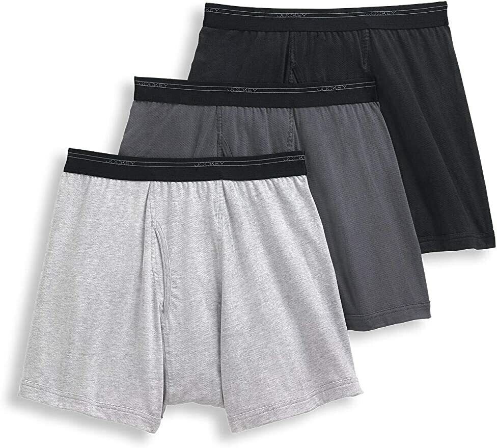 Jockey L2418 Underwear Classic Cotton Mesh Boxer Brief 3 Pack