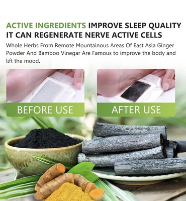 20PCS Foot Pads, Natural Bamboo Vinegar Ginger Powder, 