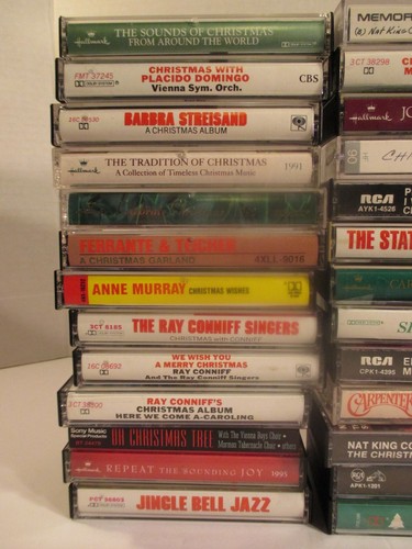 Christmas Music on Cassette Tapes - Lot of 26 Holiday Classics ELVIS, STREISAND - Picture 2 of 3