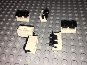 Lot Of 6 Lego Hinges / 1x2 / Black 