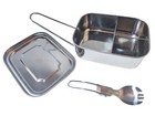Lunchbox in Acciaio Inox Contenitore Per Pranzo Scatole Bento con Tre Scomparti