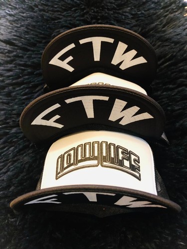 LOW LIFE FTW classic trucker hat lowrider Dayton Luxor homie magazine wire wheel