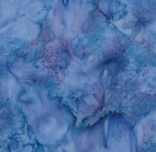 Hoffman Blue Wisteria Watercolor Bali Batik Cotton Quilt Fabric By the Yard