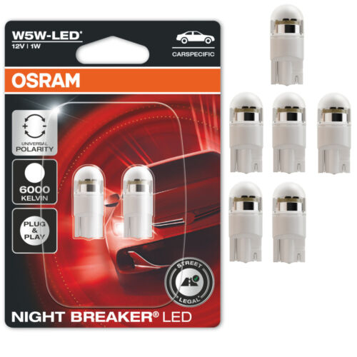 Osram LED Night Breaker Glassockelbirne W 5W mit Straßenzulassung 6000K 6Stk. - Bild 1 von 3
