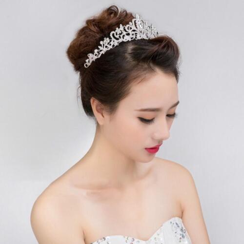 Diadema con corona de cristal plateado y tiara de princesa elegante para mujeres - Imagen 10 de 11