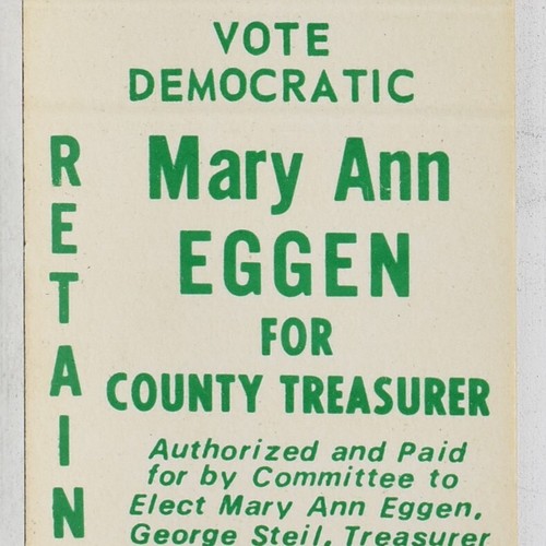 1980s Retain Mary Ann Eggen Rock County Treasurer Beloit Janesville