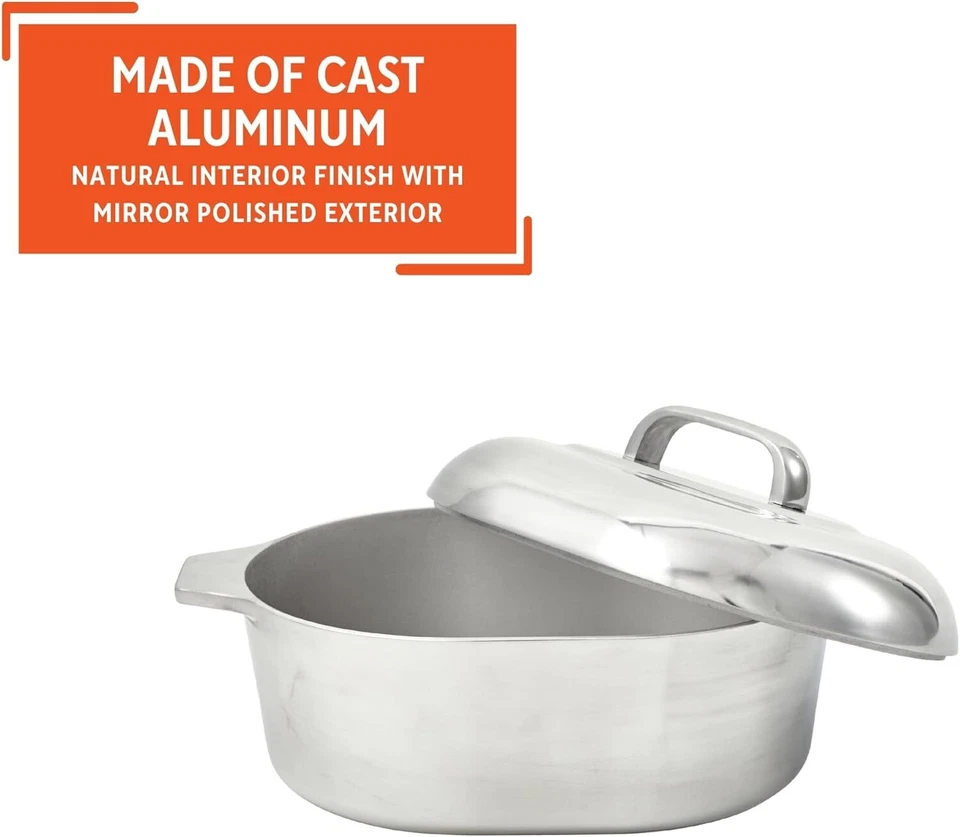 IMUSA EE. UU. Tostador de Aluminio Fundido Ovalado Cajún de Alta Resistencia 18", Plateado Foto 3 de 4