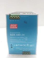 MEAN WELL NDR-480-24 DIL RAIL POWER SUPPLY OUTPUT 24VDC 20A USED